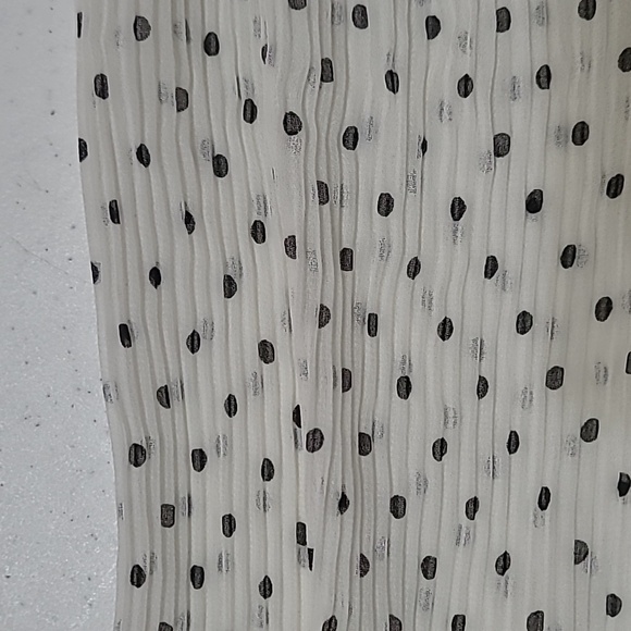 Talbots Cream & Black Polka-dot Blouse with sheer sleeves size 2X - Picture 5 of 9